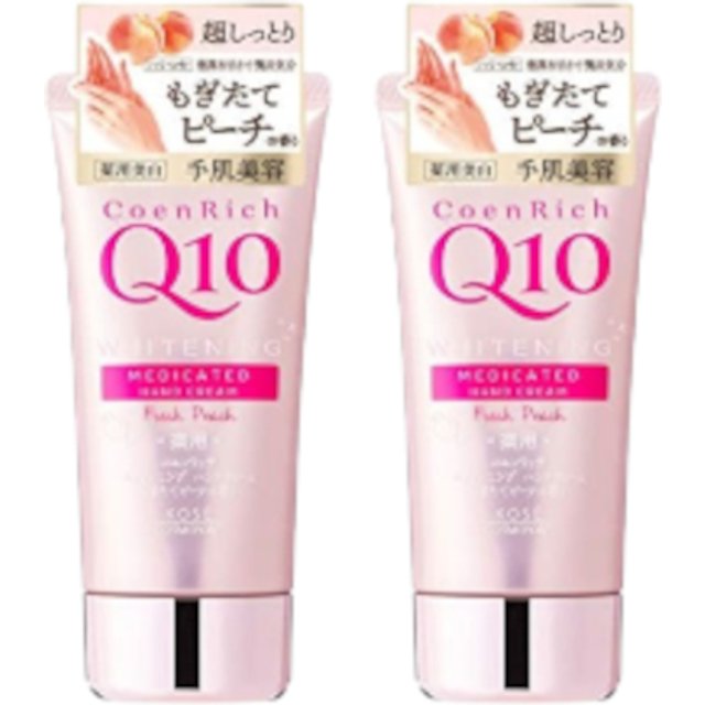 Kose - Coenrich Q10 Medicated Hand Cream - Fresh Peach - 80g (2ea) Set