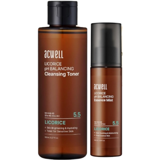 ACWELL - Licorice pH Balancing Cleansing Toner - 150ml + Essence Mist - 100ml Set