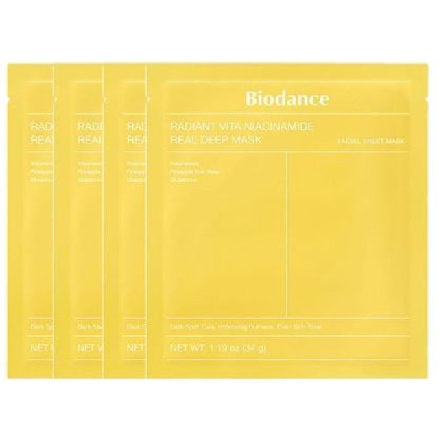 Biodance - Radiant Vita Niacinamide Real Deep Mask - 4pcs