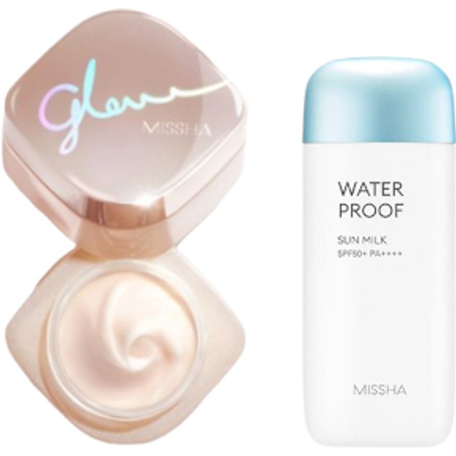 MISSHA - All-Around Safe Block Waterproof Sun Milk SPF 50+/PA++++ - 70ml X MISSHA - Glow Skin Balm - 50ml
