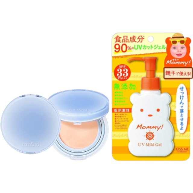 ISEHAN - Kiss Me Mommy UV Mild Gel SPF33 PA+++ - 100ml X Romand - Bare Water Cushion - 20g - 21 Pure