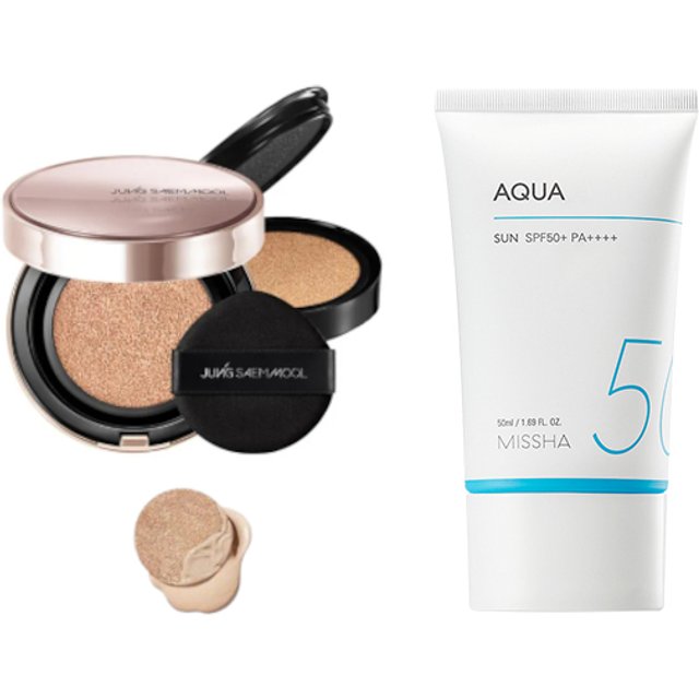 Jung Saem Mool - Masterclass Radiant Cushion - Cushion 15g + Refill 15g - N2 Vanilla (1ea) + MISSHA - All-Around Safe Block...