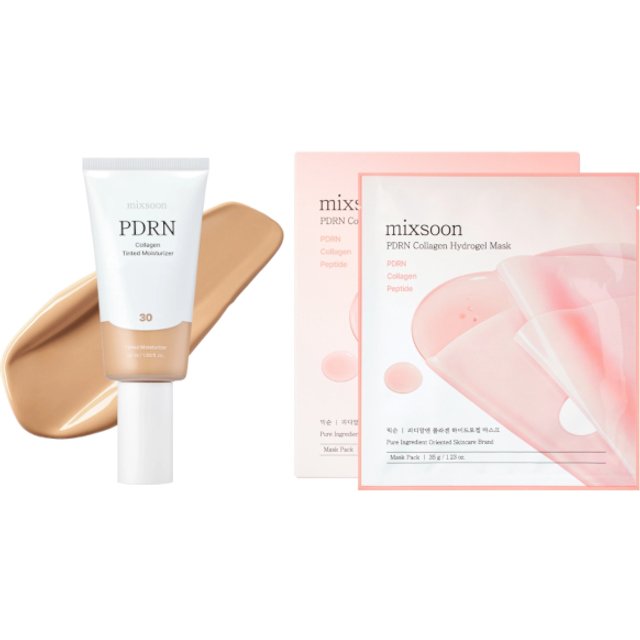 mixsoon - PDRN Collagen Tinted Moisturizer #30 Melt + Hydrogel Mask*5pcs Set