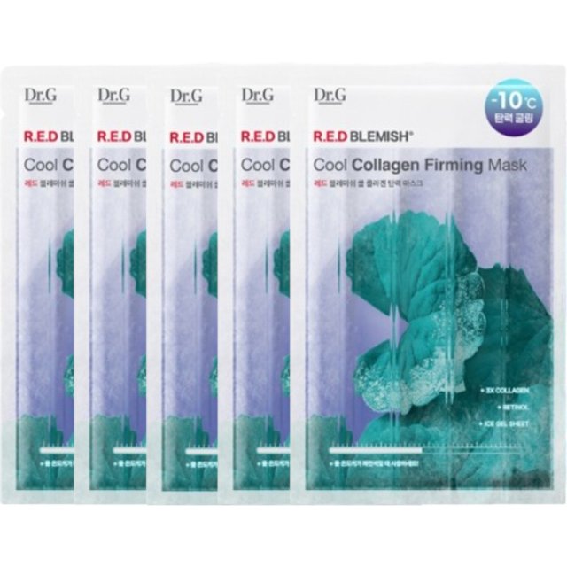 Dr.G - R.E.D Blemish Cool Collagen Firming Mask - 5pcs