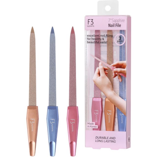 F3 SYSTEMS - Sapphire Nail Files - 1set - Metallic Color