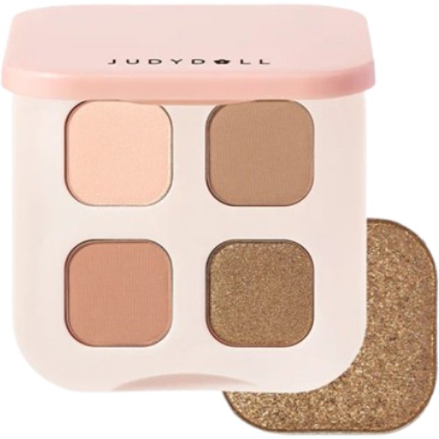 Judydoll - Silky 4-Color Eyeshadow Palette - 5g - 02 Nude Milk Tea