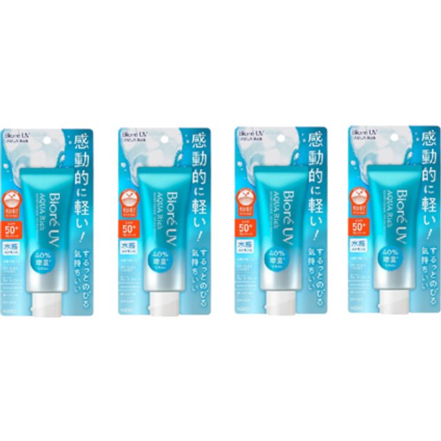 Kao Biore UV Aqua Rich Watery Essence SPF50+ PA++++ - 70g 4pcs Set