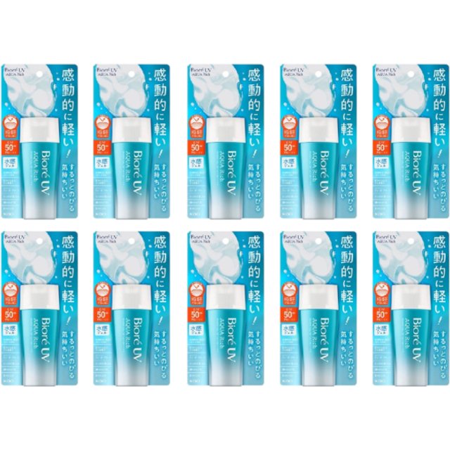 Kao Biore UV Aqua Rich Watery Gel SPF50+ PA++++ - 70ml 10pcs Set