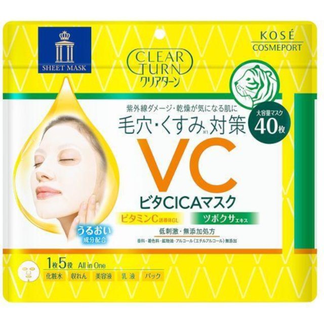 Kose - Clear Turn Vita CICA Mask - 40pcs