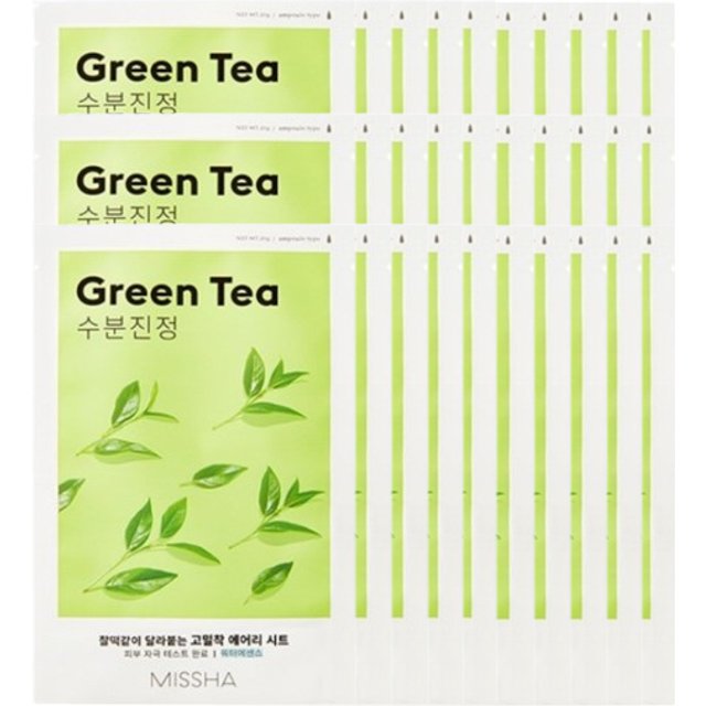 MISSHA Airy Fit Sheet Mask - Green Tea - 1pc (30ea) Set