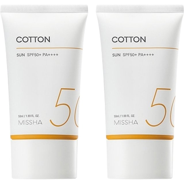 MISSHA All Around Safe Block Cotton Sun SPF50+ PA++++ (New Version of All Around Safe Block Daily Sun) - 50ml (2ea) Set