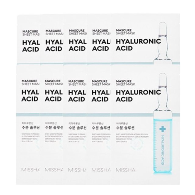MISSHA Mascure Solution Sheet Mask - Hyaluronic Acid - 1pc (10ea) Set