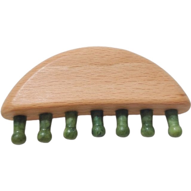 MissLady - Head Scalp Massager-Comb - 98 x 50.6 mm - Jade