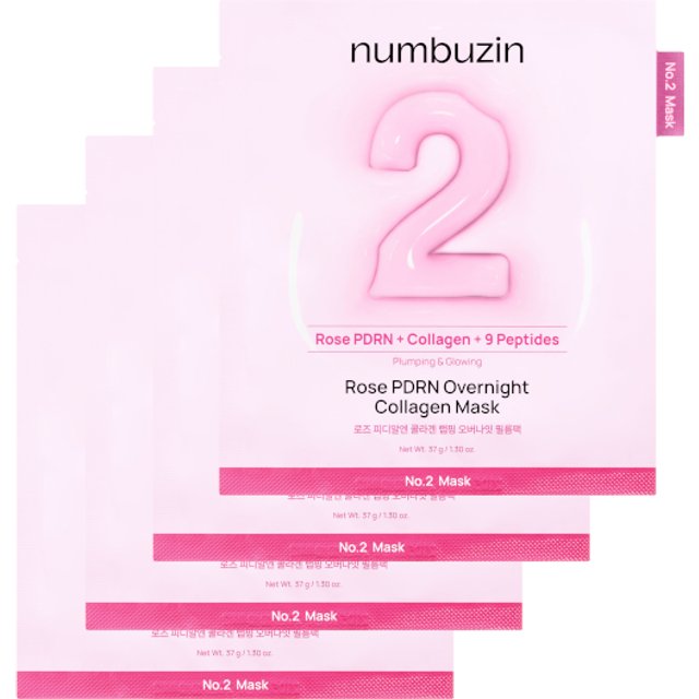 numbuzin - No.2 Rose PDRN Overnight Collagen Mask - 4ea
