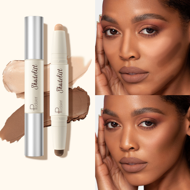 Pudaier - Contour & Highlight Sticks - 1.8g*2 - 03 Pale & Taupe