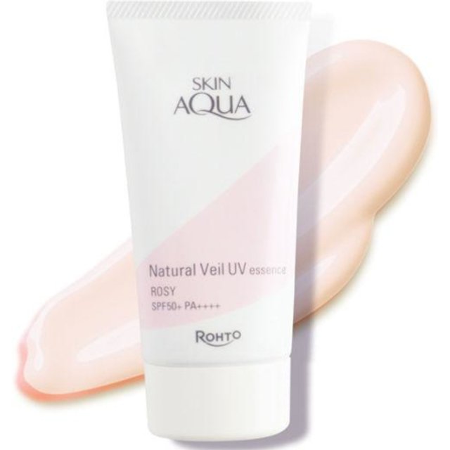 Rohto Mentholatum - Skin Aqua Natural Veil UV Essence SPF 50+ PA++++ - 50g - Rose