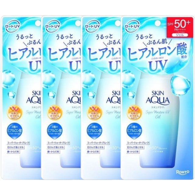 Rohto Mentholatum Skin Aqua UV Super Moisture Gel Hydrating Sunscreen (4ea) Set