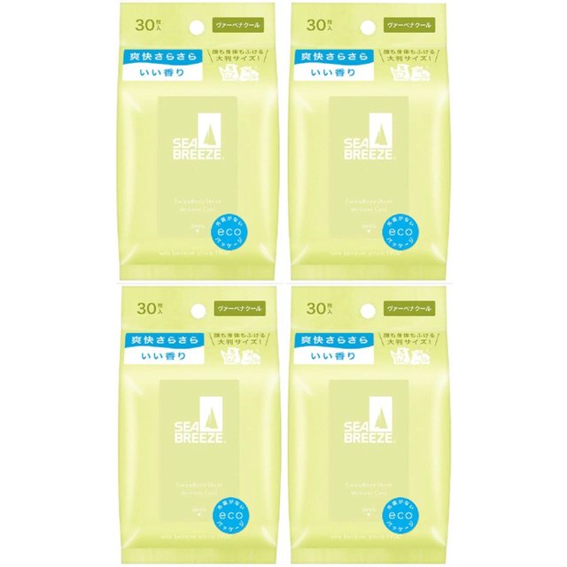 Shiseido - Sea Breeze Face & Body Ice Sheet - 30 sheets - Verbena Cool (4ea) Set