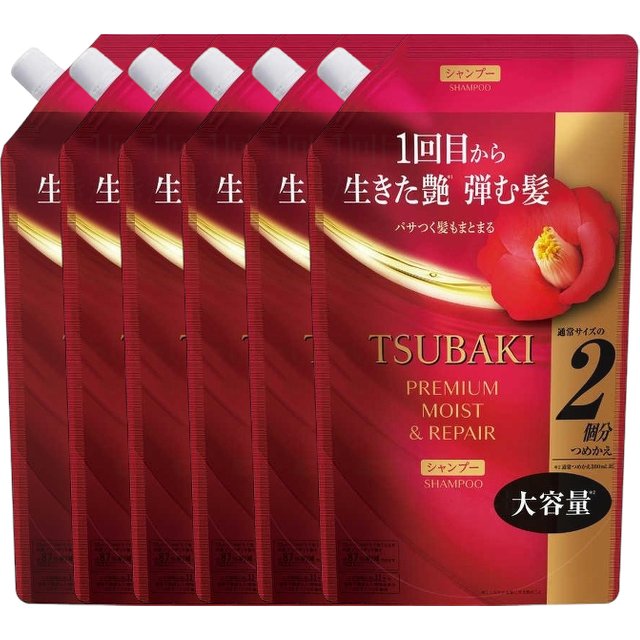 Shiseido - Tsubaki Premium Moist & Repair Shampoo Refill - 600ml (6ea) Set