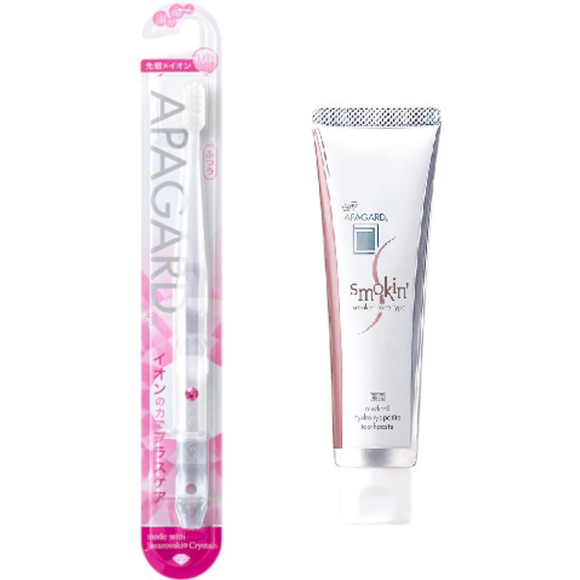 APAGARD - Smokin' Toothpaste - 53g (1ea) + APAGARD - Crystal Toothbrush - 1pc - Random Color (1ea) Set