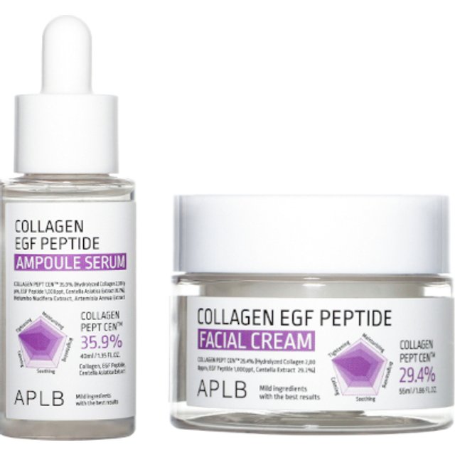 APLB - Collagen EGF Peptide Ampoule Serum - 40ml (1ea) + Facial Cream - 55ml (1ea) Set