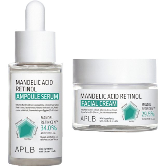 APLB - Mandelic Acid Retinol Ampoule Serum - 40ml & Facial Cream - 55ml Set