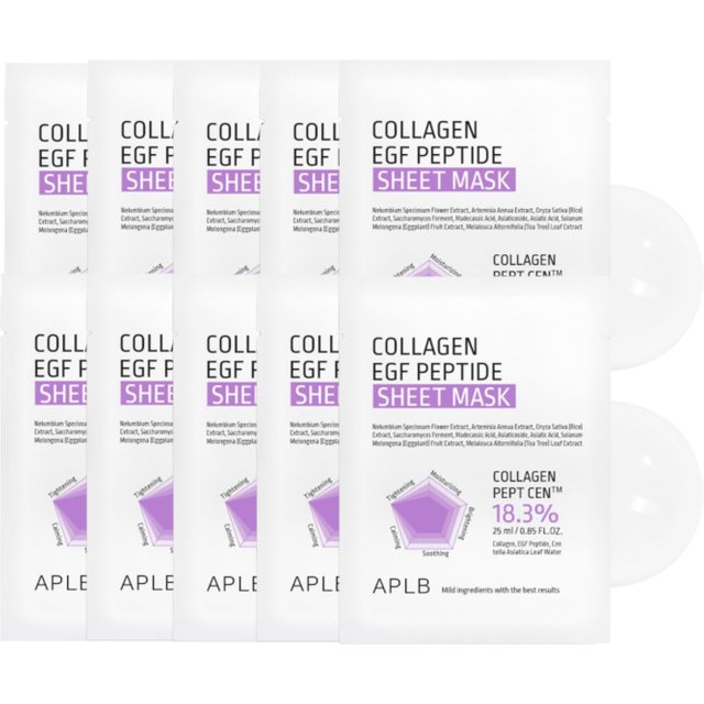 APLB - Collagen EGF Peptide Sheet Mask - 1pcs*25ml (10ea) Set