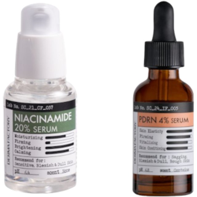 DERMA FACTORY - PDRN 4% Ampoule - 30ml (1ea) & Niacinamide 20% Serum - 30ml (1ea) Set