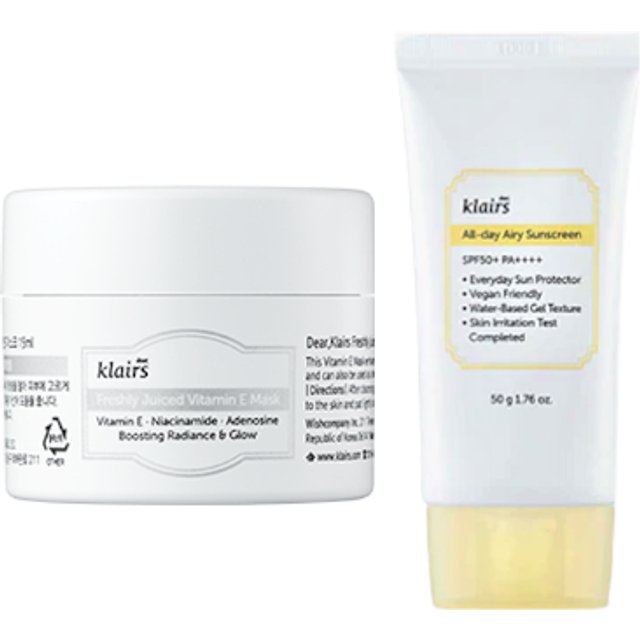 Dear; Klairs Freshly Juiced Vitamin E Mask - 15ml + All-day Airy Sunscreen SPF50+ PA++++ - 50g (1ea) Set