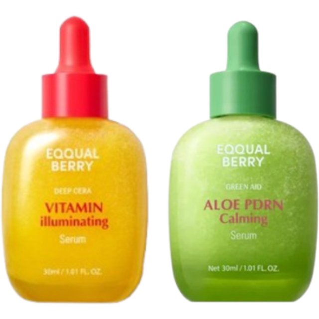 EQQUALBERRY - Vitamin Illuminating Serum - 30ml (1ea) + Aloe PDRN Calming Serum - 30ml (1ea) Set