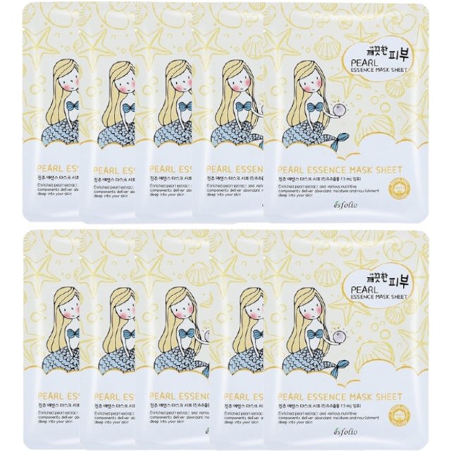 esfolio - Pure Skin Essence Mask Sheet - 25ml*1pc - Pearl (10ea) Set