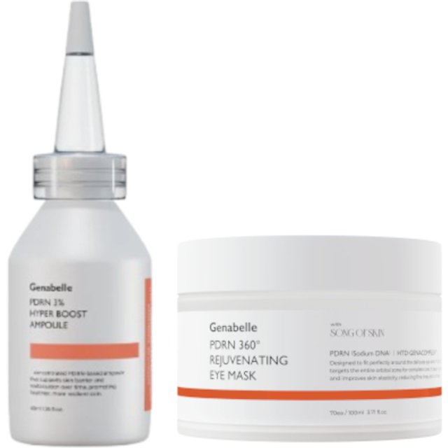 Genabelle - PDRN 3% Hyper Boost Ampoule - 40ml (1ea) & 360 Rejuvenating Eye Mask - 100ml/70ea Set