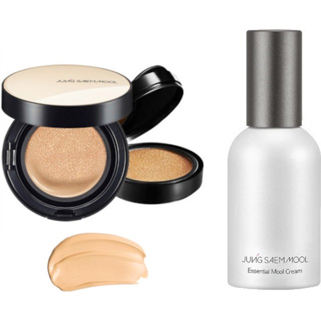 JUNGSAEMMOOL - Essential Skin Nuder Cushion SPF50+ PA+++ (With Refill) - 14g+14g - 19 Light (1ea) + Essential Mool Cream -...