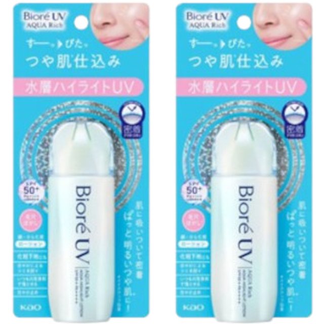 Kao - Biore UV Aqua Rich Aqua Highlight Lotion SPF50+ PA++++ - 70ml (2ea) Set