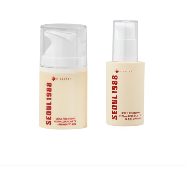 KSECRET - SEOUL 1988 Serum : Retinal Liposome 2% + Black Ginseng - 30ml (1ea) + Cream : Retinal Liposome 1% + Fermented Rice -