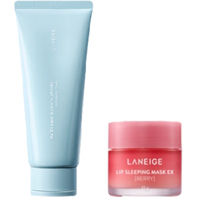 LANEIGE - Water Bank Blue Hyaluronic Cleansing Foam - 150g (1ea) + Lip Sleeping Mask EX 20g - Berry (1ea) Set