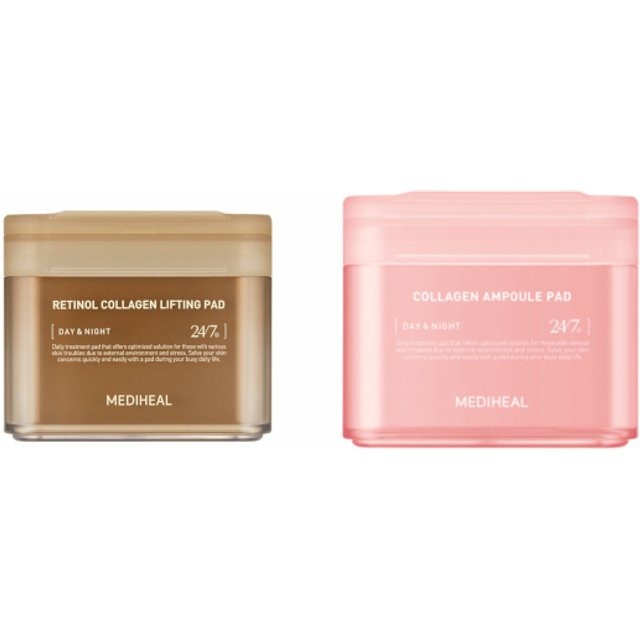 Mediheal - Collagen Ampoule Pad - 100ea (1ea) + Retinol Collagen Lifting Pad - 100ea (1ea) Set