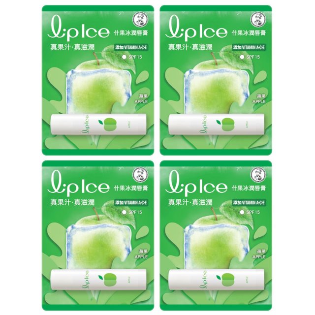 Rohto Mentholatum - LipIce Lip Balm - 1pc - Apple (4ea) Set
