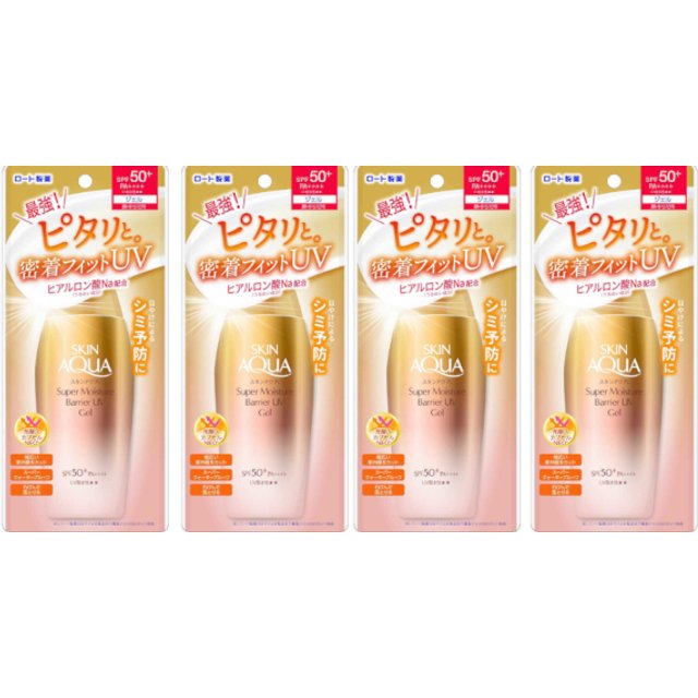 Rohto Mentholatum Skin Aqua Super Moisture Barrier UV Gel SPF50+ PA++++ 100g (4ea) Set