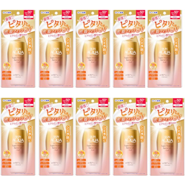 Rohto Mentholatum Skin Aqua Super Moisture Barrier UV Gel SPF50+ PA++++ 100g (10ea) Set