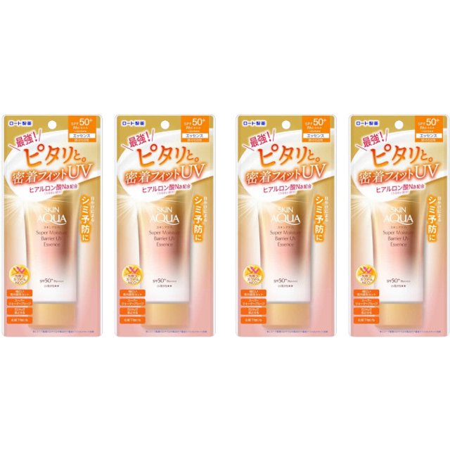 Rohto Mentholatum - Skin Aqua Super Moisture Barrier UV Essence SPF50+ PA++++ - 70g (4ea) Set