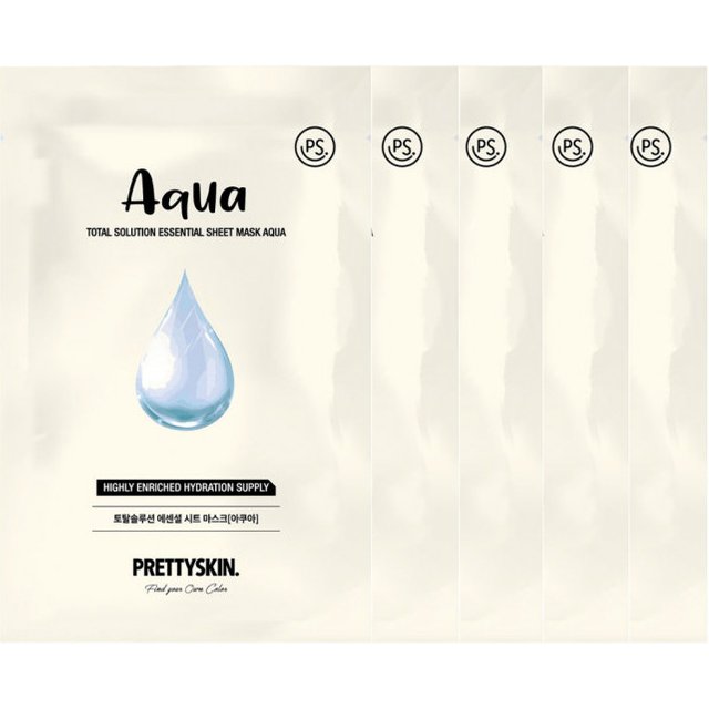 PRETTYSKIN - Total Solution Essential Sheet Mask - 1pc - Aqua (5ea) Set