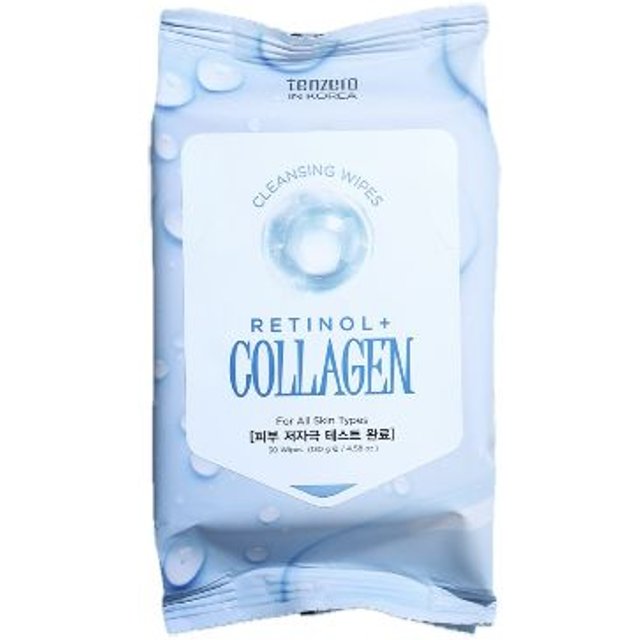 tenzero - Retinol Collagen Cleansing Wipes - 30pcs