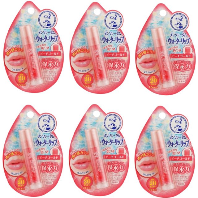 Rohto Mentholatum - Water Lip Colour Balm SPF 20 PA++ - 1pc - Peach Gold (6ea) Set