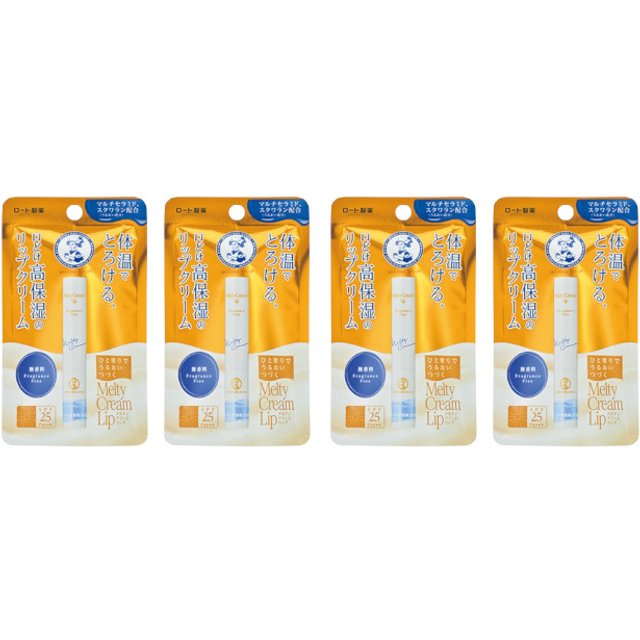 Rohto Mentholatum - Melty Cream Lip SPF25/PA+++ - Fragrance Free (4ea) Set