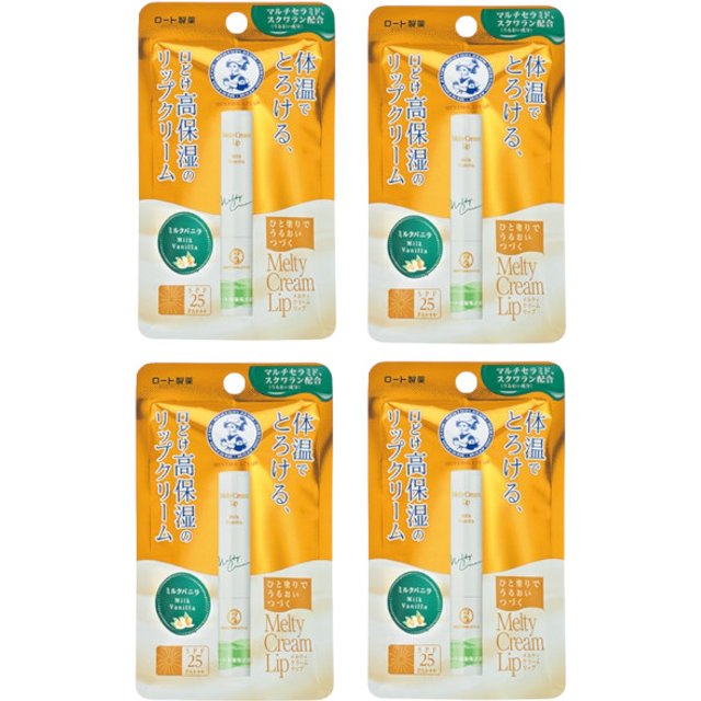 Rohto Mentholatum - Melty Cream Lip SPF25/PA+++ - Milk Vanilla (4ea) Set