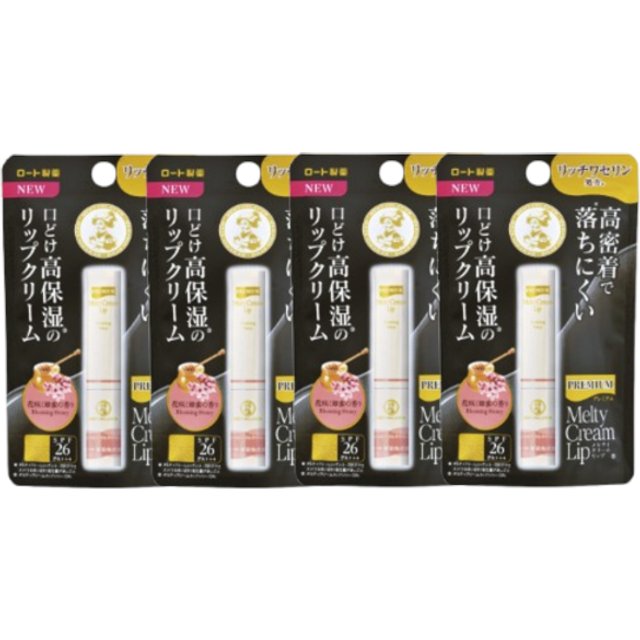 Rohto Mentholatum - Premium Melty Cream Lip Balm SPF 26 PA+++ - 2.4g - Blooming Honey (4ea) Set