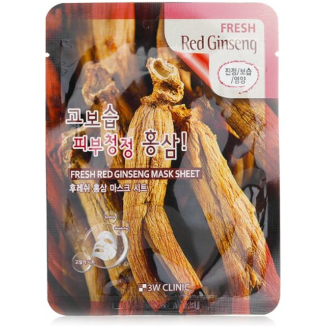 3W Clinic - Fresh Red Ginseng Mask Sheet - 1szt.