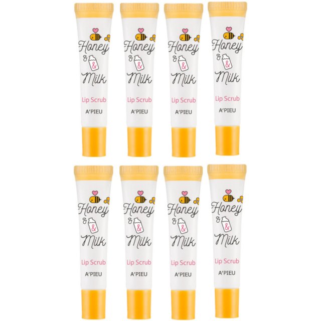 A'PIEU Honey & Milk Lip Scrub - 8ml (8szt.) Set