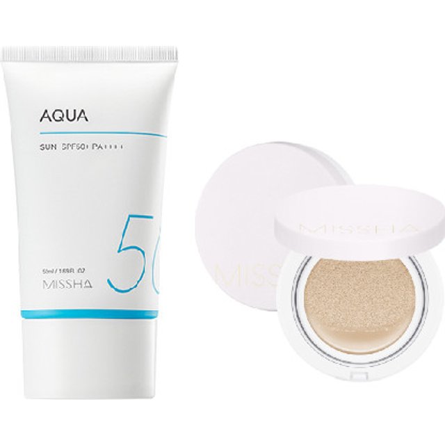 Missha Aqua Sun X Magic Cushion Cover Lastng # 21 zestaw